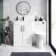 Mersey Gloss White Combination Vanity Basin and Austin Toilet 1100mm - Black Accents
