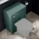Capri Mystic Green Basin Vanity and Back To Wall Unit 1350mm (Excludes Toilet) - Chrome Handles