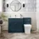 Milos Navy Blue Combination Vanity Basin and Houston Toilet 1300mm - Chrome Handles