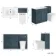 Milos Navy Blue Combination Vanity Basin and Houston Toilet 1300mm - Chrome Handles