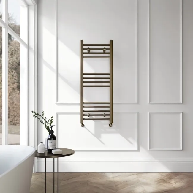 Barcelona Antique Gold Straight Heated Towel Rail 1000x400mm
