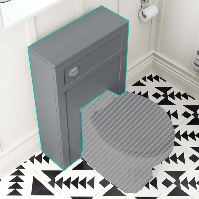 Bermuda Dove Grey Slimline Back To Wall Toilet Unit 500mm