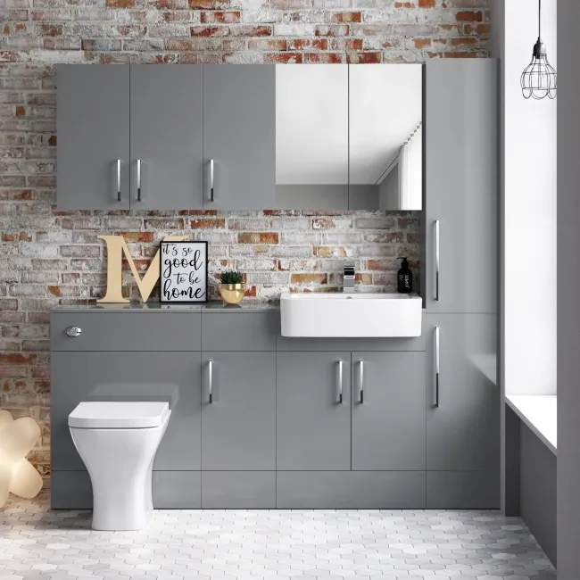 Harper Stone Grey Combination Vanity Basin and Atlanta Toilet 1500mm
