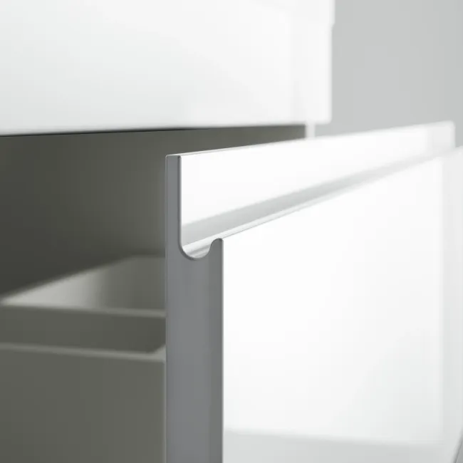 Trent Gloss White Combination Basin Drawer and Aruba Toilet 1100mm - Left Handed