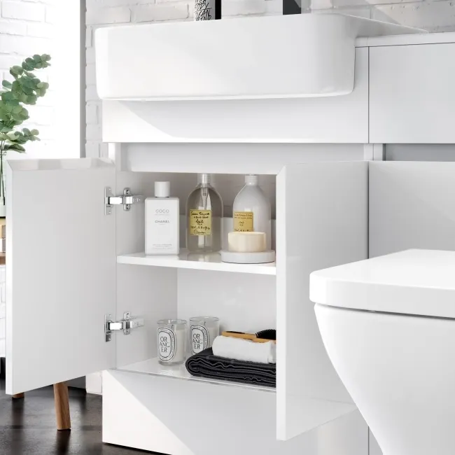 Foster Gloss White Combination Vanity Basin and Atlanta Toilet 1200mm