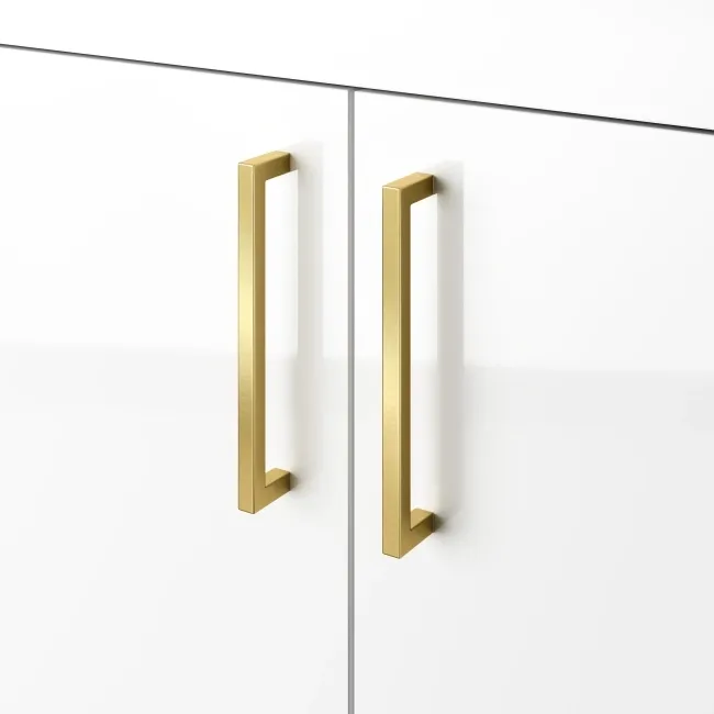 Harper Gloss White Combination Vanity Basin & Tucson Toilet 1000mm - Brushed Brass Accents