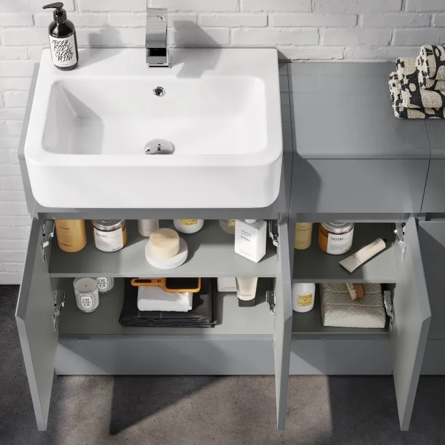 Foster Stone Grey Combination Vanity Basin 1500mm - Excludes Toilet