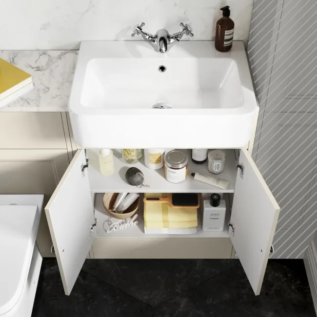 Monaco Chalk White Combination Vanity Basin with Marble Top & Atlanta Toilet 1200mm