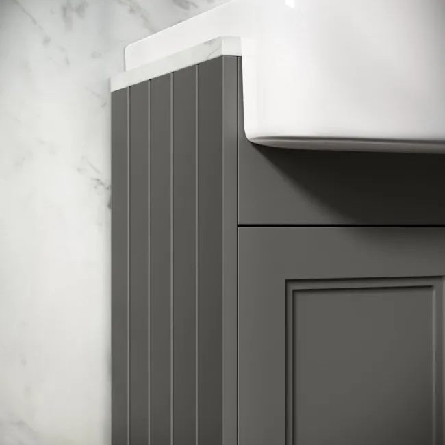 Monaco Graphite Grey Combination Vanity Basin with Marble Top & Atlanta Toilet 1200mm