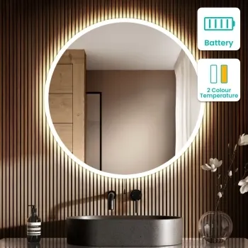 Grace Battery Operated Illuminated LED Mirror 800mm