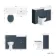Monaco Inky Blue Combination Vanity Basin with Marble Top & Hudson Toilet with Wooden Seat 1200mm