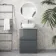 Corsica Storm Grey Vanity Drawer with Marble Top & Curved Counter Top Basin 600mm