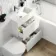 Trent Gloss White Combination Basin Drawer and Aruba Toilet 1100mm - Right Handed