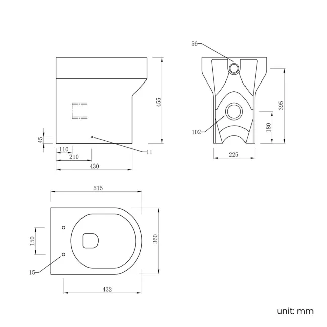 Denver Rimless Comfort Height Back To Wall Toilet With Premium Soft Close Slim Seat
