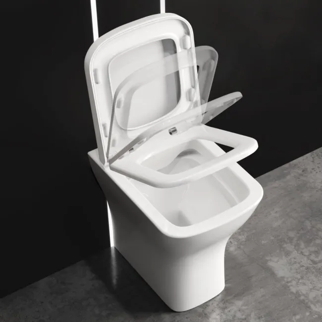 Atlanta Rimless Comfort Height Back To Wall Toilet With Premium Soft Close Seat