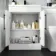 Avon Gloss White Combination Vanity Basin and Atlanta Toilet 1100mm - Black Accents - Left Handed