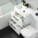 Avon Gloss White Combination Basin Drawer and Atlanta Toilet 1100mm - Black Accents - Left Handed