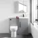 Avon Stone Grey Combination Vanity Basin and Aruba Toilet 950mm - Black Accents