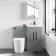 Avon Stone Grey Combination Vanity Basin and Boston Toilet 1000mm - Black Accents