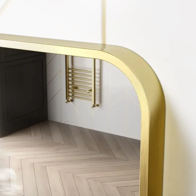 Essence Brushed Brass Rectangular Bathroom Mirror 700x500mm