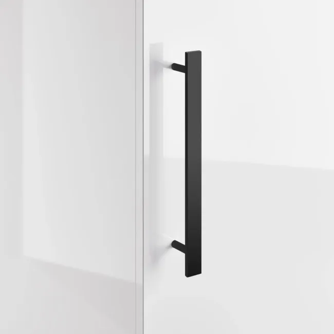 Avon Gloss White Basin Vanity and Back To Wall Unit 950mm - Black Accents