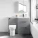 Avon Stone Grey Combination Basin Drawer and Aruba Toilet 1100mm - Black Accents - Right Handed