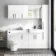 Harper Gloss White Combination Vanity Basin with Marble Top & Miami Toilet 1500mm - Black Accents