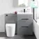 Avon Stone Grey Combination Basin Drawer and Boston Toilet 1100mm - Black Accents