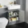 Monaco Dove Grey Combination Vanity Basin with Marble Top & Atlanta Toilet 1200mm - Brass Knurled Handles
