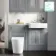 Monaco Dove Grey Combination Vanity Basin with Marble Top & Boston Toilet 1200mm - Brass Knurled Handles