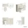 Monaco Chalk White Combination Vanity Basin and Hudson Toilet with Wooden Seat 1200mm - Brass Knurled Handles