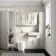 Monaco Chalk White Combination Vanity Basin with Marble Top & Boston Toilet 1200mm - Brass Knurled Handles