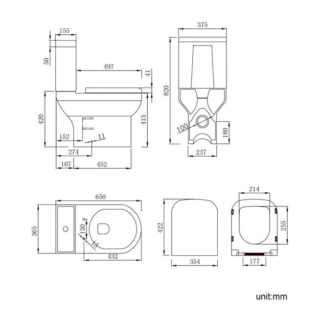 Denver Basin & Toilet Set with 1500x700mm Straight Bath Suite