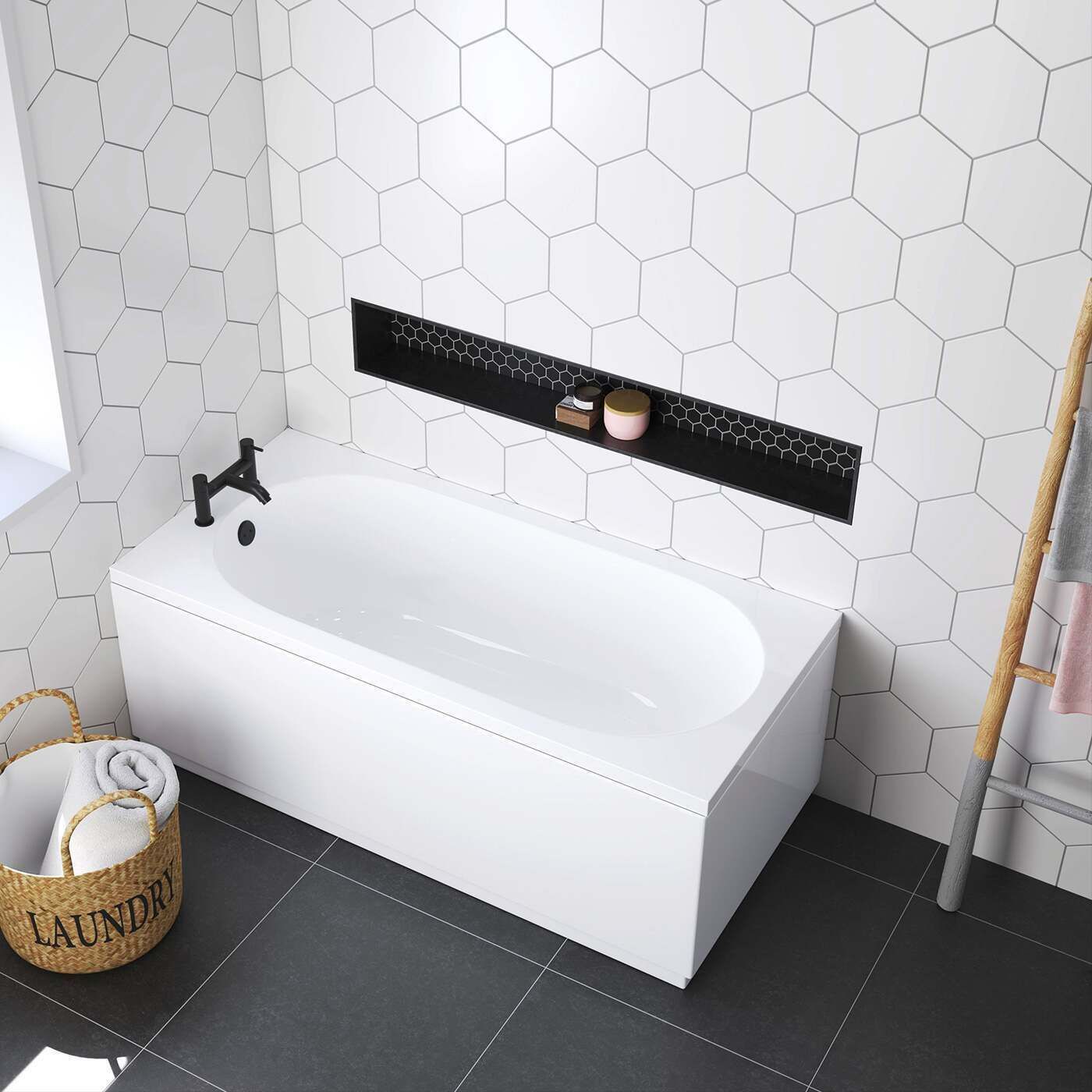 Stafford 1500x700mm Round Single Ended Bath