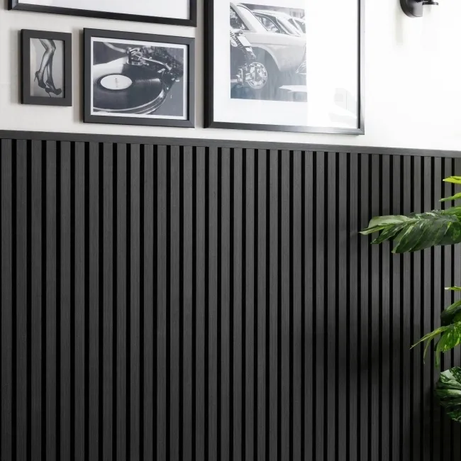 Trepanel® Black Wood Acoustic Panel Top Trim