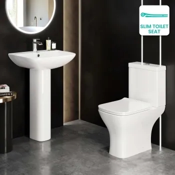 Atlanta Close Coupled Toilet & Pedestal Basin Set
