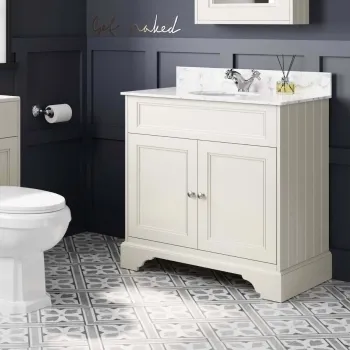 Lucia Chalk White Vanity with Marble Top & Undermount Basin 830mm