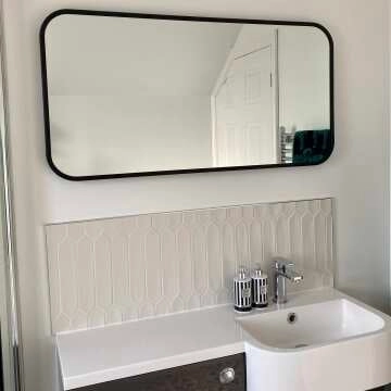 Olivia Black Framed Rectangular Bathroom Mirror 500x1000mm