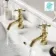 Tweed Traditional Brushed Brass Hot & Cold Basin Taps