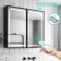 Mia Black Framed Illuminated LED Mirror Cabinet With BLUETOOTH Speaker&USB Port 710x800mm