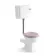 Hudson Traditional Low-Level Toilet With Cashmere Pink Seat & Pedestal Basin - Double Tap Hole