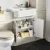Monaco Chalk White Combination Vanity Traditional Basin and Hudson Toilet with Wooden Seat 1200mm