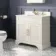 Lucia Chalk White Vanity with Marble Top & Undermount Basin 830mm - Brass Knurled Handles