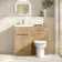 Havana Fluted Country Oak Combination Vanity Basin and Aruba Toilet 1000mm - Chrome Handles