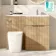 Havana Fluted Country Oak Combination Vanity Basin and Utah Comfort Height Toilet 1100mm - Chrome Handles - Right Handed