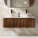 Sorrento Fluted Black Walnut Double Wall Hung Drawer Vanity with Marble Top & Nevis Basin 1200mm