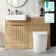 Sicily Fluted Country Oak Combination Vanity Basin with Marble Top & Utah Comfort Height Toilet 1200mm - Brushed Brass Accents