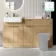 Sicily Fluted Country Oak Combination Vanity Basin 1500mm (Excludes Toilet) - Chrome Handles