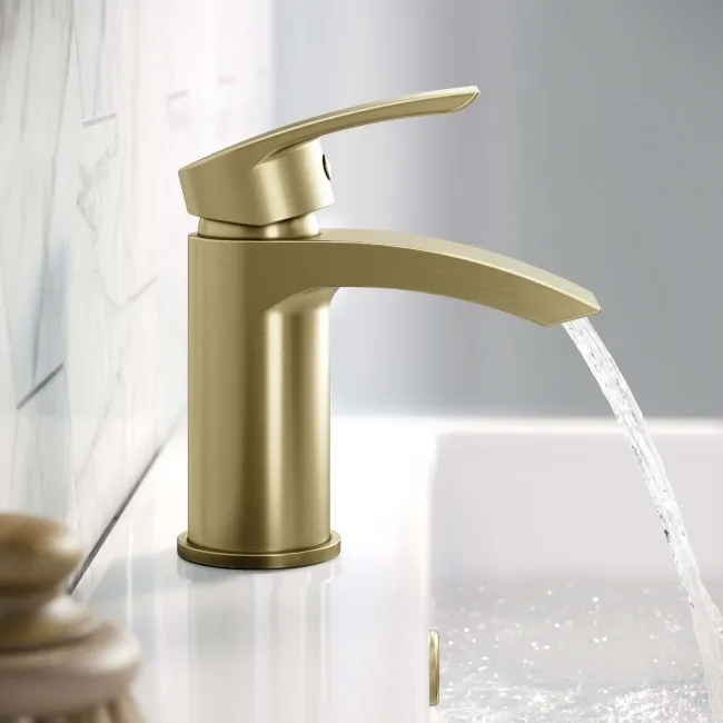 Spey Brushed Brass Basin Mixer Tap