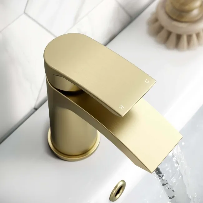 Spey Brushed Brass Basin Mixer Tap